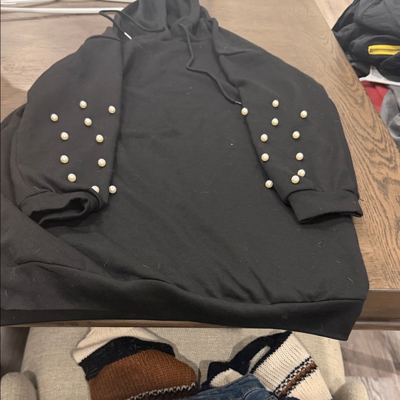 SHEIN Dresses & Skirts - SHEIN Black Midi Dress with Pearl Accents